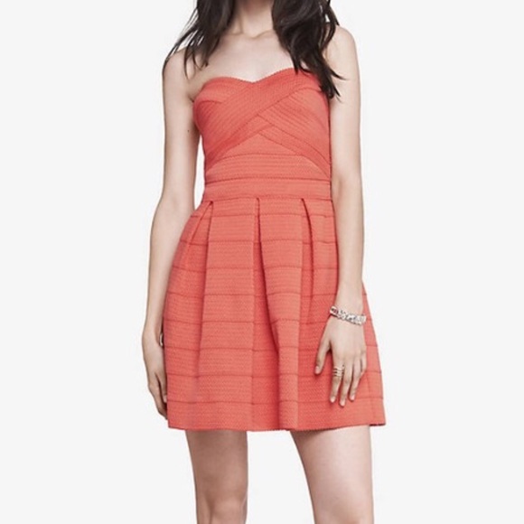 Express Strapless Fit and Flare Bandage Dress - Picture 1 of 5